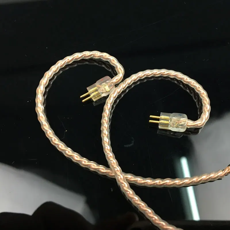 New 0.78mm 2 Pin Rose Gold Single Crystal Copper Upgrade Cable For Weston 1964 UE3X UE18  W4R Earphone Headset For iphone xr