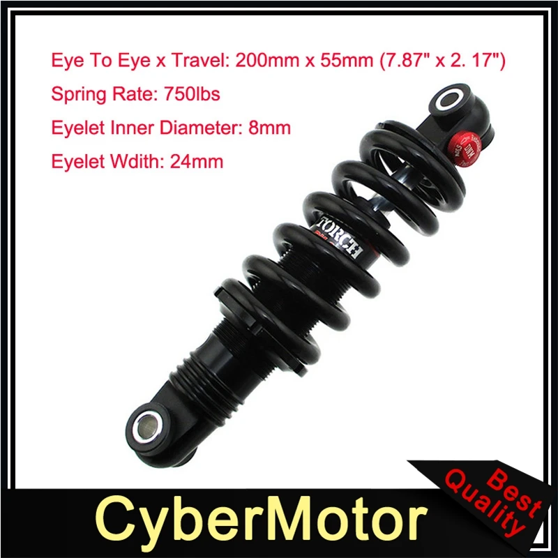 200 x 55mm DNM DV22AR Coil Spring Rear Shock For Mountain Bike Bicycle