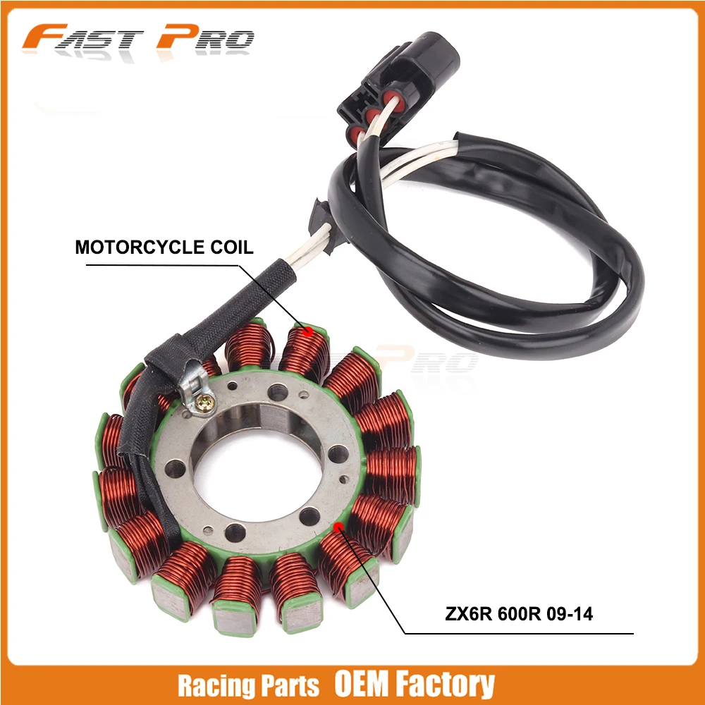 

Motorcucle Magneto Engine Stator Generator Charging Coil For KAWASAKI NINJA ZX-6R ZX6R ZX600R 2009 2010 2011 2012 2013 2014