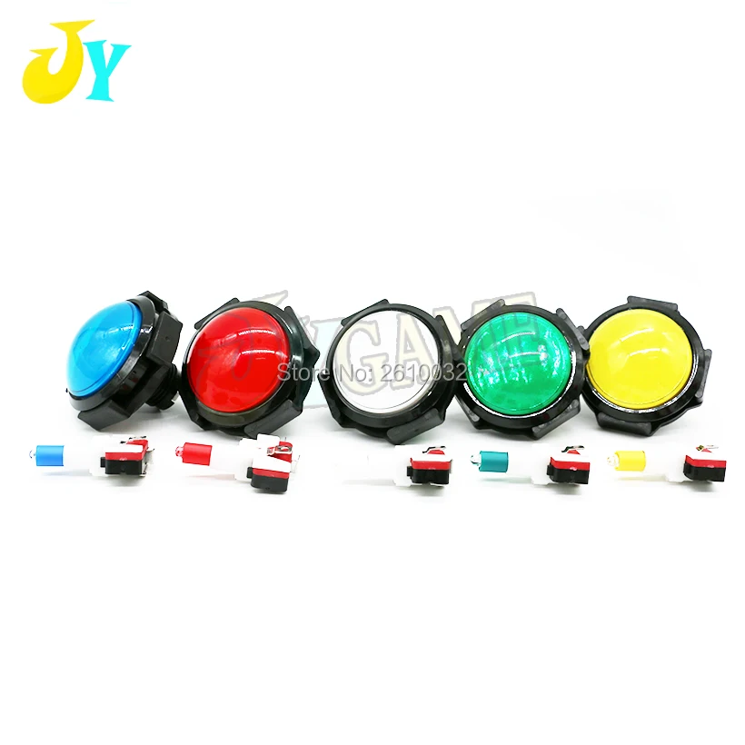 

10pcs 60mm 12V Illuminated button Convex circular Arcade push button Children's game Large game machine accessories