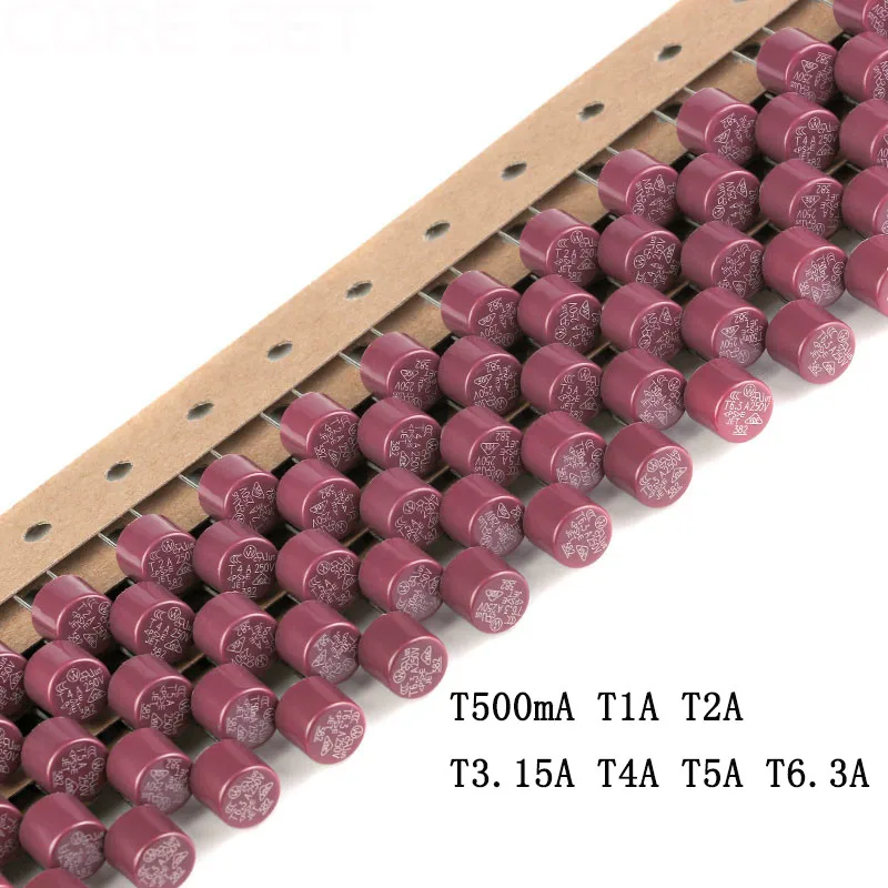10pcs/lot Cylindrical Fuses T0.5A 1A 1.6A 2A 2.5A 3.15A 4A 5A 6.3A 250V Slow Fuse 382 LCD TV Power Board Commonly Used