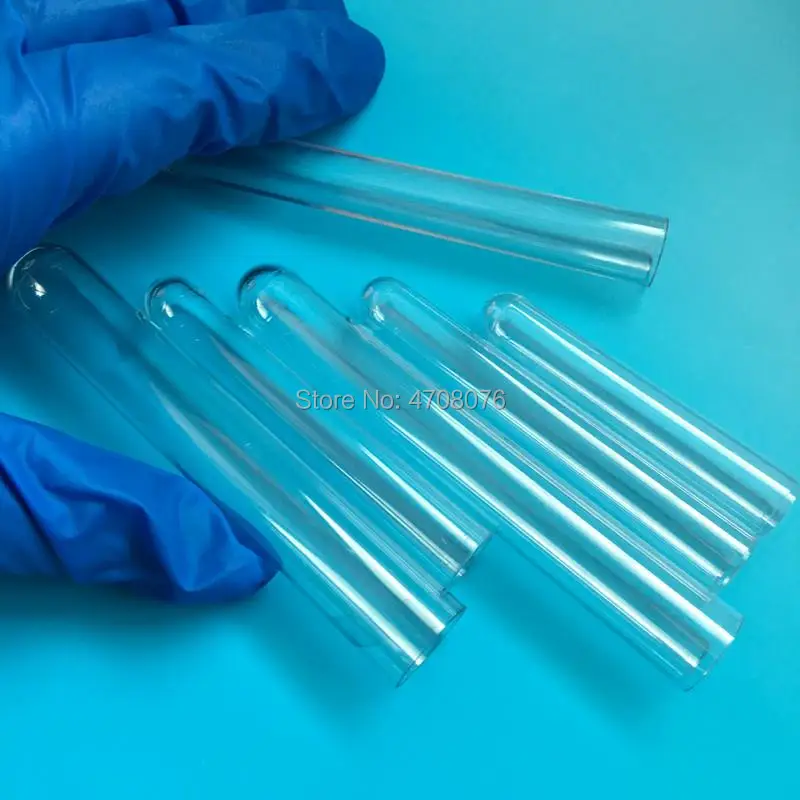 

15x100mm 50pcs/lot Plastic test tube without stopper clear lab tube for scientific experiment PS labware round bottom about10ml