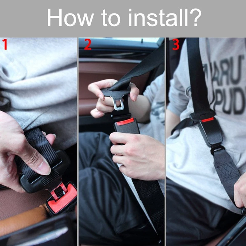36cm Universal Car Auto Seat Belt Safety Belt Extender Seat Belt Extension Extension Buckle Seat Belts  Padding Extender