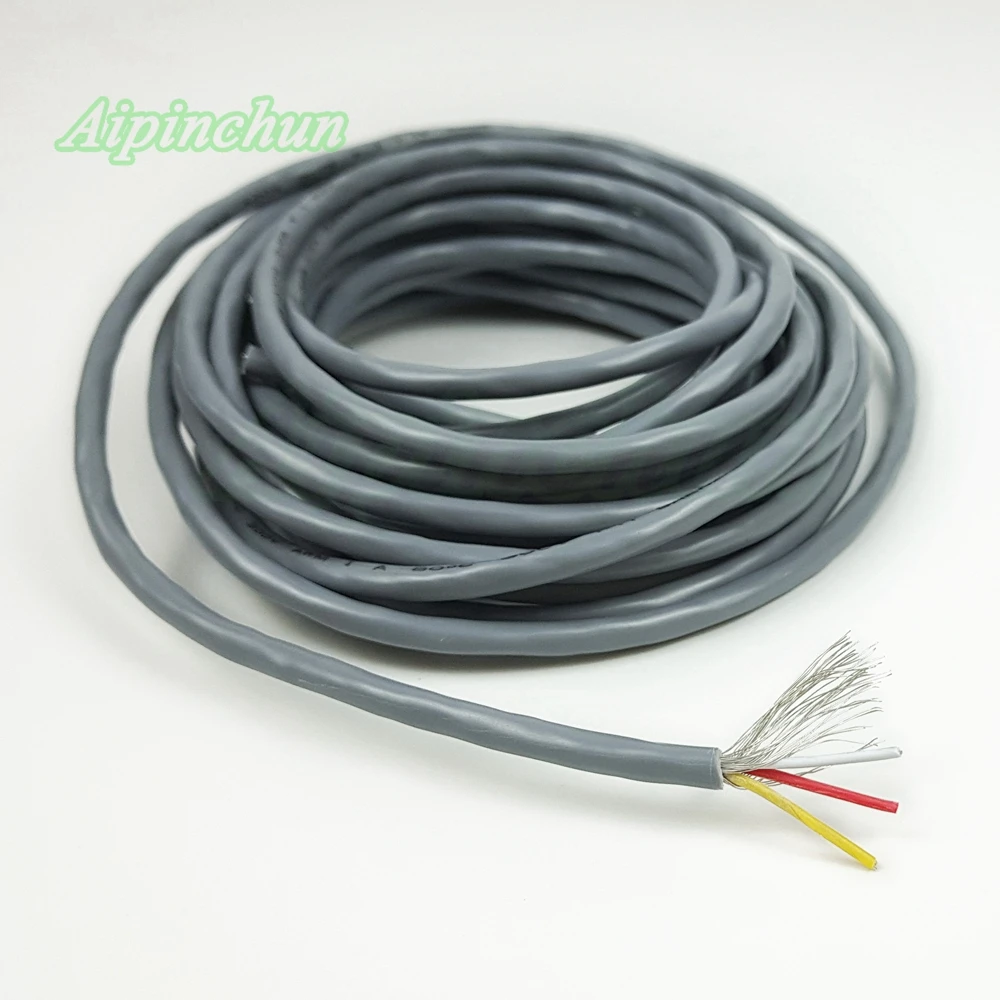 Aipincheng 20 متر 2 3 4 5 الأساسية سلك محمي 2547 28AWG 2.1 قناة الصوت خط إشارة كابل درع سلك ل مكبر للصوت