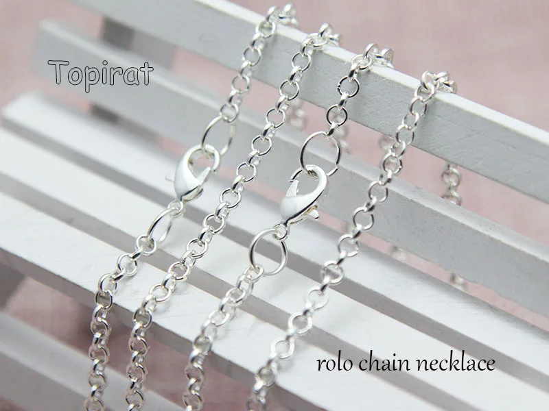 

50pcs/lot 24'' Round Link Chain Necklace Metal Silver/Antique Bronze Color Chain for DIY Jewelry Making Accessories