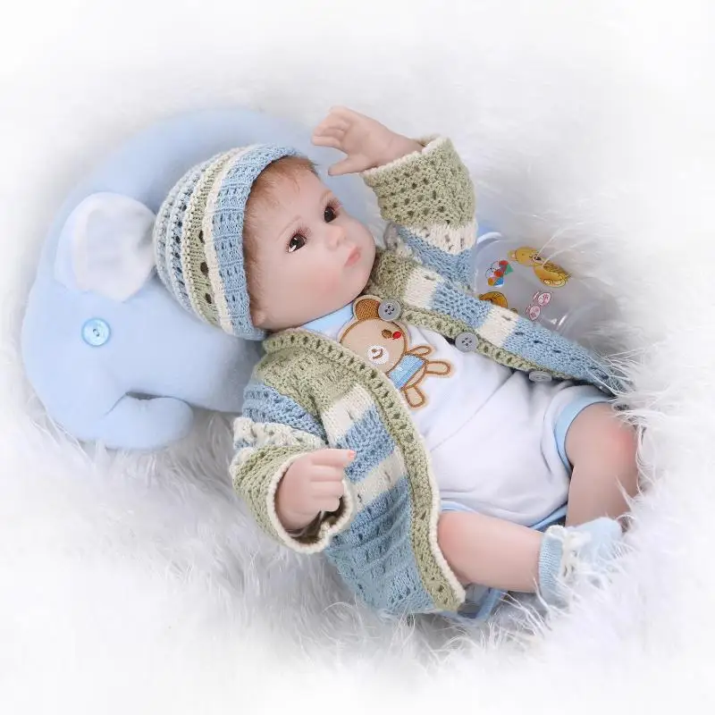 

Soft Silica gel Doll 42cm Reborn Baby Appease Doll reborn lifelike silicone reborn Emulation dolls play house Christmas gift toy