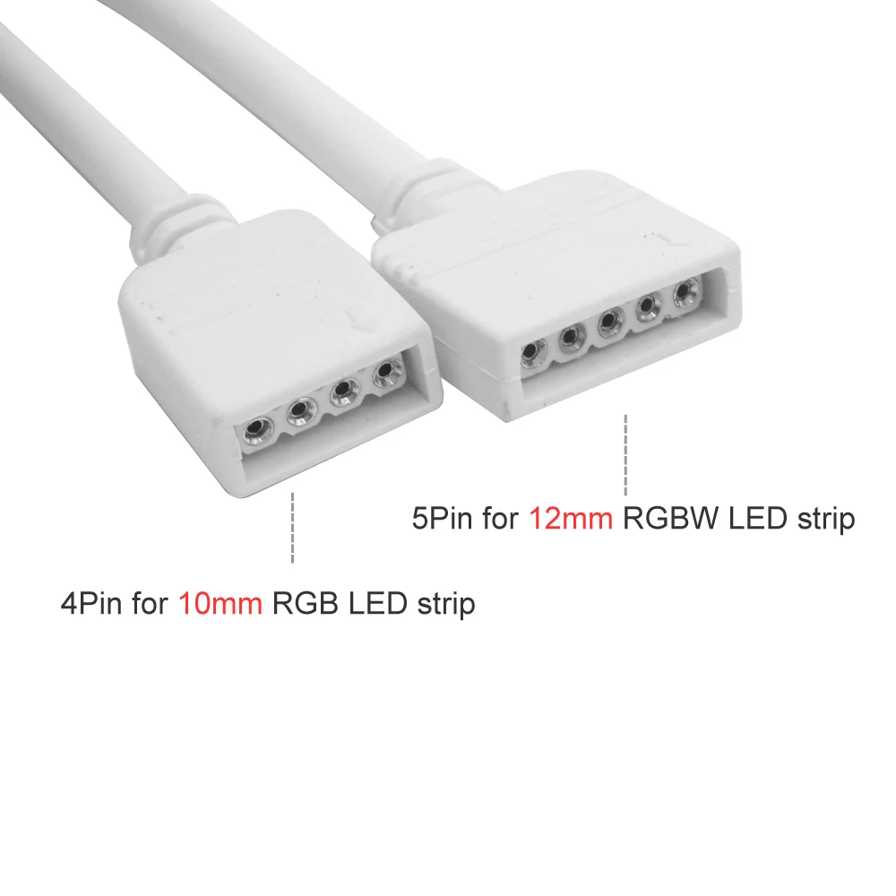 RGB RGBW Extension Cable Connector 4Pin 5Pin 1M 2M 3M 4M 5M 10M LED Extension Wire for 5050 2835 RGB RGBW LED Strip Connector