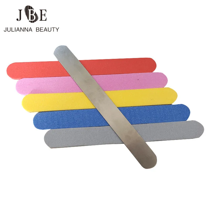 100pcs Double Side Nail Buffer Durable Replacement Adhesive Pad With Metal Hand 100/180 Nail Tool Washable Buffing File Sponge