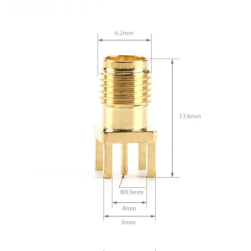 10Pcs/2pc SMA Female Jack Solder Nut Edge PCB Clip Straight Mount Gold Plated RF Connector Receptacle Solder 2/5/10Pcs
