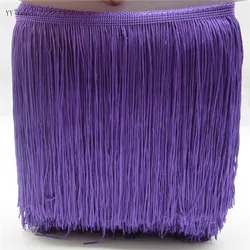 10 Meters 20CM Long Polyester Lace Tassel Fringe purple Lace Fringe Trim Ribbon Sew Latin Dress Stage Garment DIY Accessories