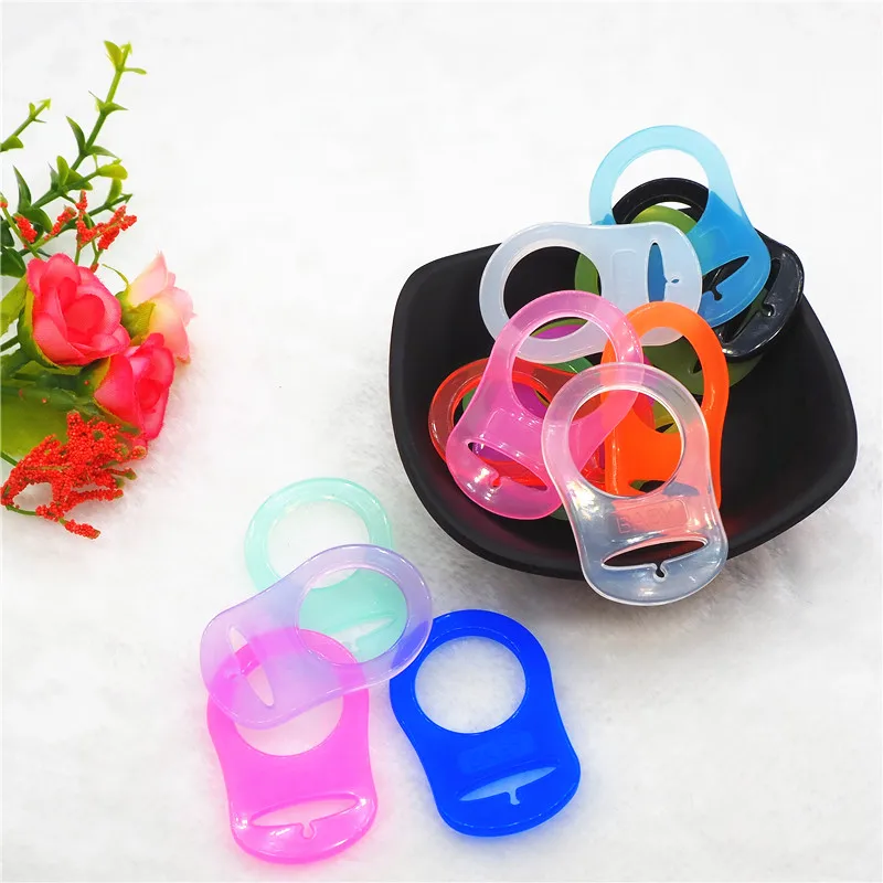 Chenkai 1000pcs Silicone Pacifier Rings DIY Clear Silicone Baby Mam NUK Dummy Teether Soother Adapter O Rings Toy Accessories