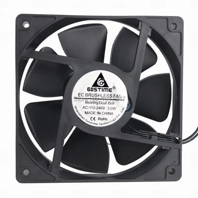 Gdstime 120mm x 25mm EC Borstelloze Cooler Fan 12 cm 12025 AC 110 V 115 V 120 V 220 V 240 V voor Koeling Ventilatie Uitlaat Projecten