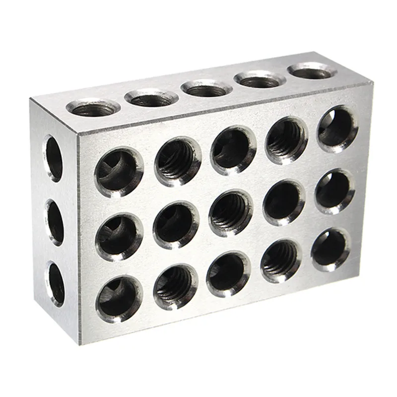 2Pcs Hardened Steel Block 23 Holes Parallel Clamping Block Lathe Tools Precision 0.005mm for Machine Tool 25x50x75mm