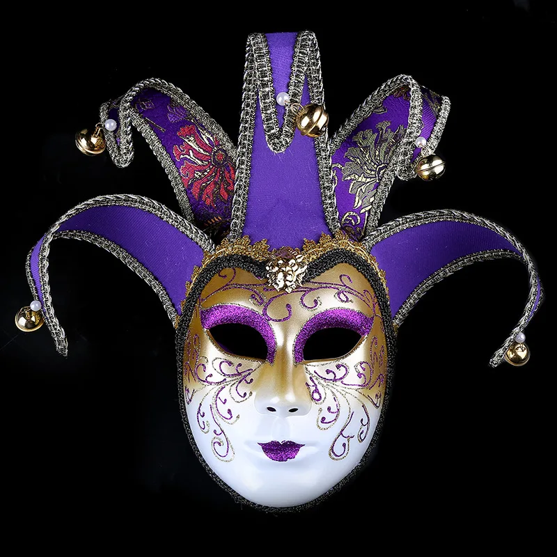 Creative Halloween Cosplay Mask Ball Party Mask Gold Powder Full Face Venetian Makeup Mask