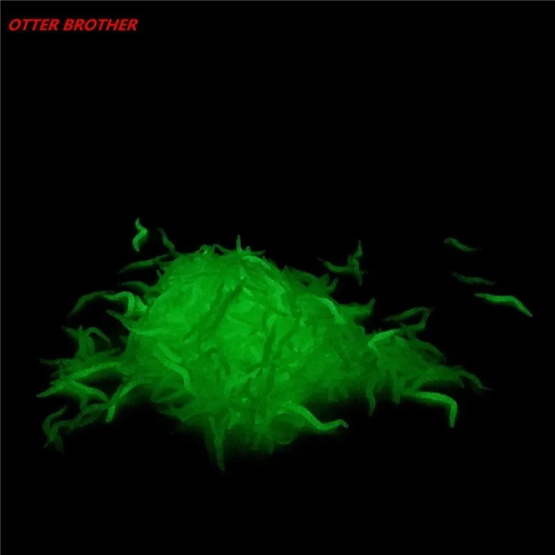 Fishing Lure Silicone Luminous Simulation Smell Earthworm 4cm60pcs Fishing Soft Bait Red White Worms Isca Artificial Accessories