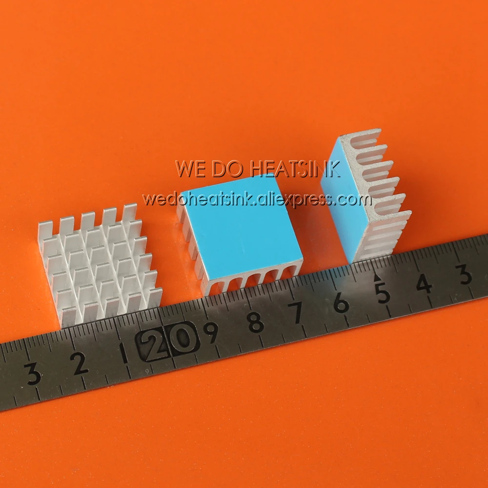 WE DO HEATSINK 8pcs 22x22x10mm Radiator Heat Sink With Blue Thermal Tape For CPU and Metal Ceramic VGA BGA Packages