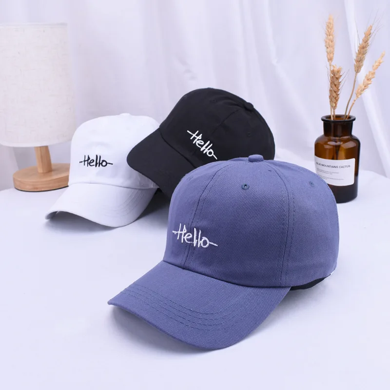 2019 Unisex New Style Korean-Style Baseball Cap  Hello Letter Embroidered Couple's Baseball Hat Summer Cool Outdoor