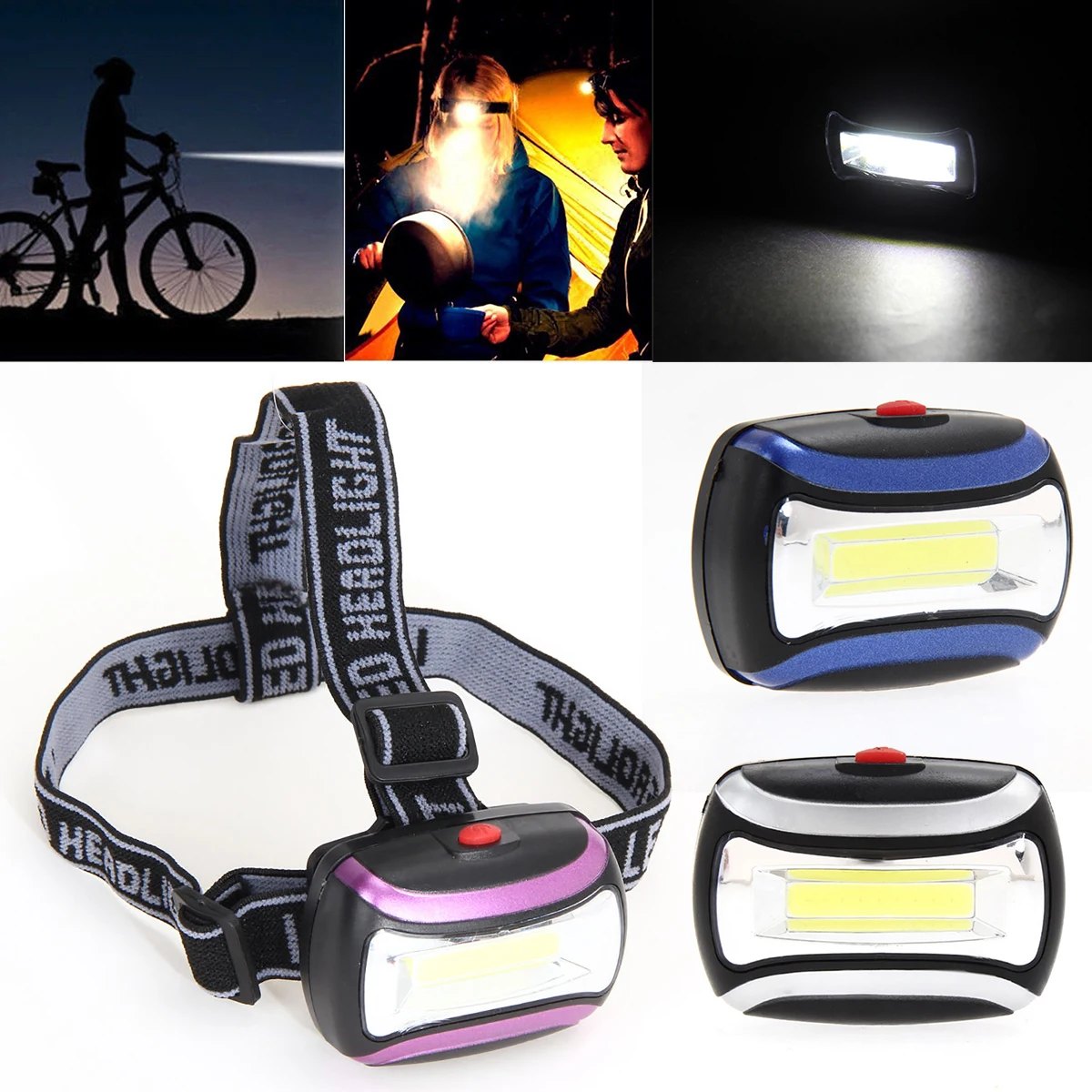 

1x LED Headlamp Light Torch Zoom Headlight for Outdoor Cycling Hiking Fishing