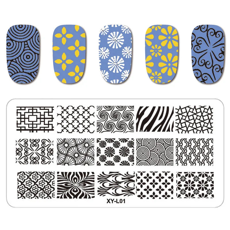 Kimcci 12pcs/Lot Plant Animal Lace Nail Art Stamping Plates Manicure DIY Kit Image Nail Templates Stencils Beauty Christmas