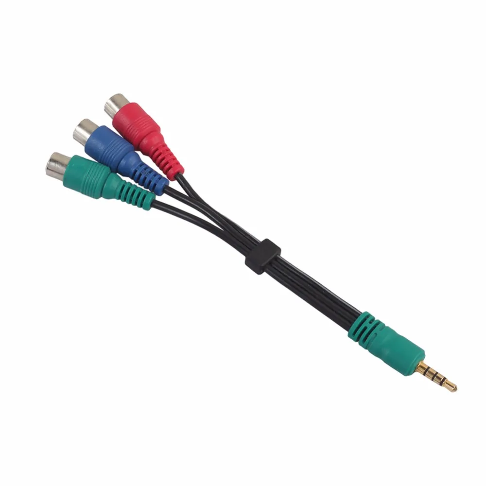 3.5mm Video Cable 4-pole AUX Male to Component YPbPr 3 RCA Female Adapter Green Blue Red 3-RCA External Line For Samsung TV PC