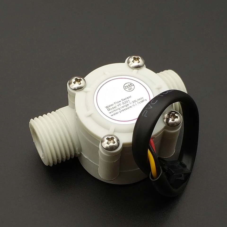 Water Flow Sensor Flowmeter Hall Flow Sensor Water Control 1-30L/min 2.0MPa YF-S201