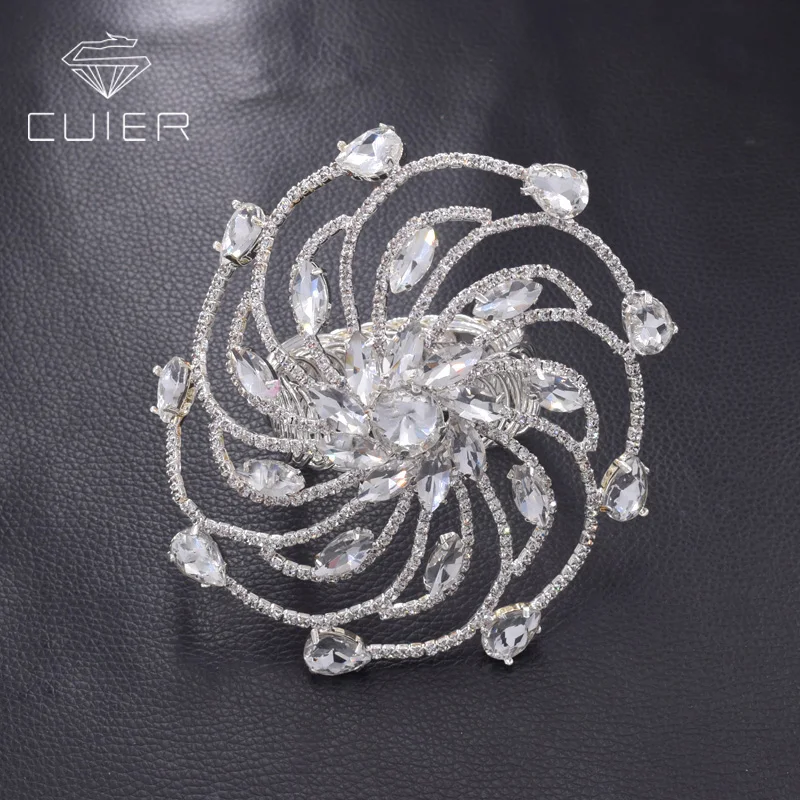 CuiEr Luxury Crystal Rhinestones Glass Women Cuff Stretch Armband for bridal Strass Hand Bracelet Drag Queen jewelry