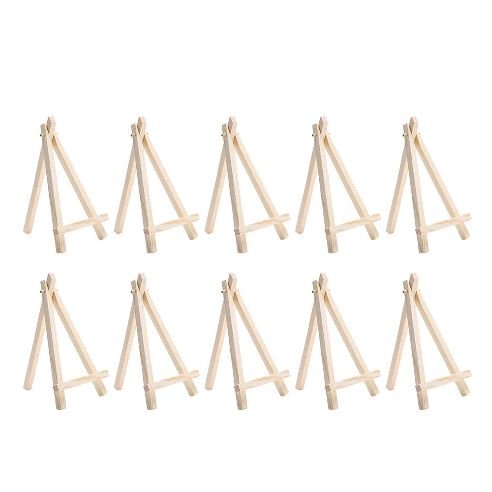 10Pcs Mini Houten Kunstenaar Schildersezel-Driehoek Bruiloft Tafel Stand Display Houder-15X8 Cm