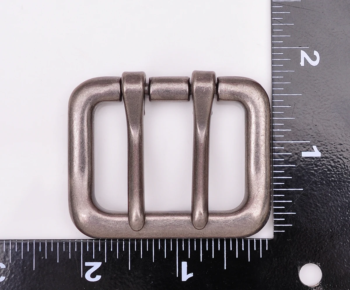 55*43MM  Me Silver Double Tongue Pin Prong DIY Metal Belt Buckle Fits 40MM Straps