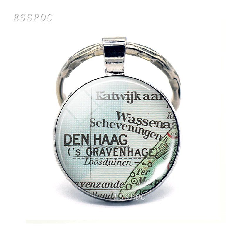 Europe Cities Map Glass Pendant Keychain Paris Prague Venice Rome Florence Fashion Souvenir Keyring Jewelry Gifts For Traveler image 6