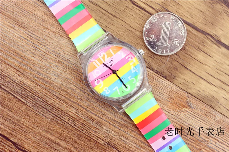 Luxury brand NAZEYT women man fashion&casual rainbow color wristwatches children silicone waterproof watches Xmas gift watch