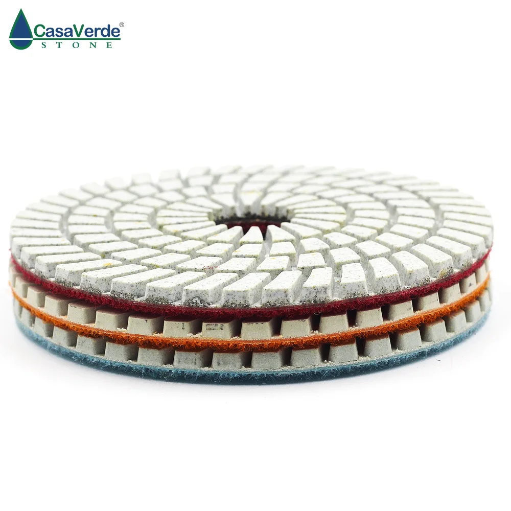 DC-W3PP02 4 بوصة 100 مللي متر الرطب استخدام 3 خطوة الماس تلميع منصات للرخام و الجرانيت