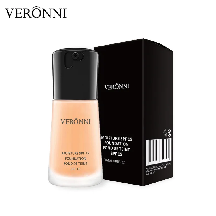 Moisturizing VERONNI SPF15 foundation face cosmetics all day oil-control waterproof long-lasting face concealer 12pcs/lot DHL