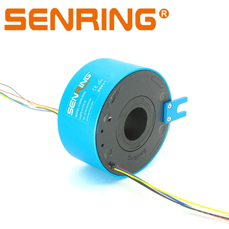 Through Bore Slip Ring Rotary Joint 6 Circuits/Wires Contact Current 5A of Bore Size 30 mm