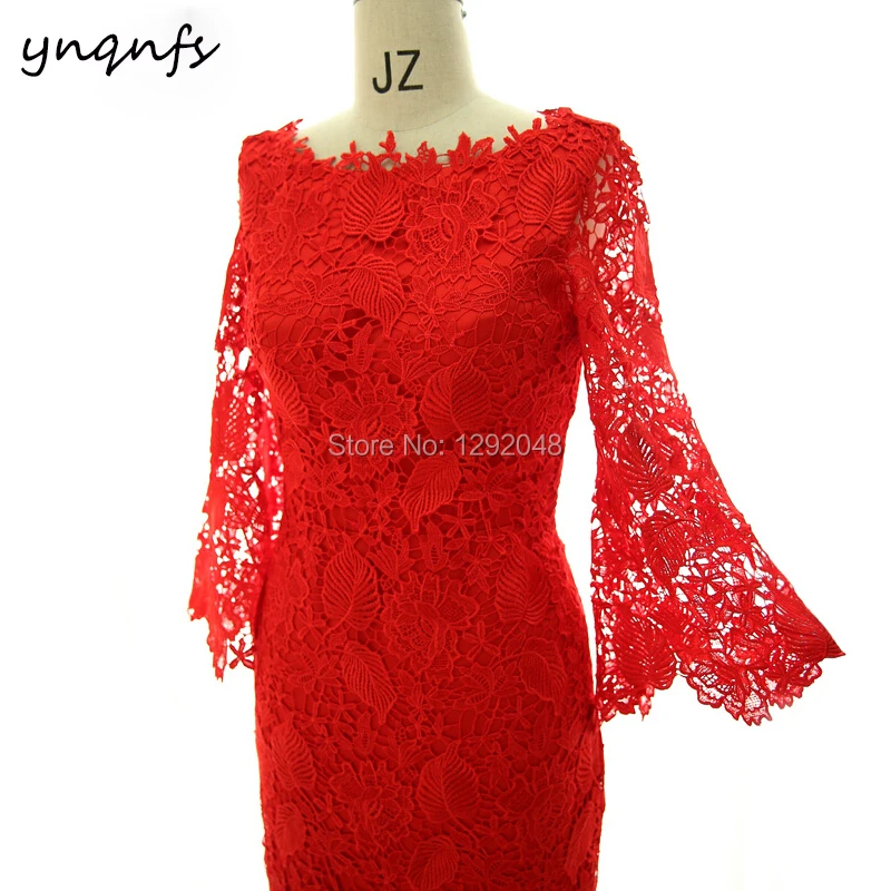 YNQNFS-Comprimento do chá vestido de festa, vestido formal, Wedding Guest Wear, vestidos vintage, mãe de roupas de noiva, MD403