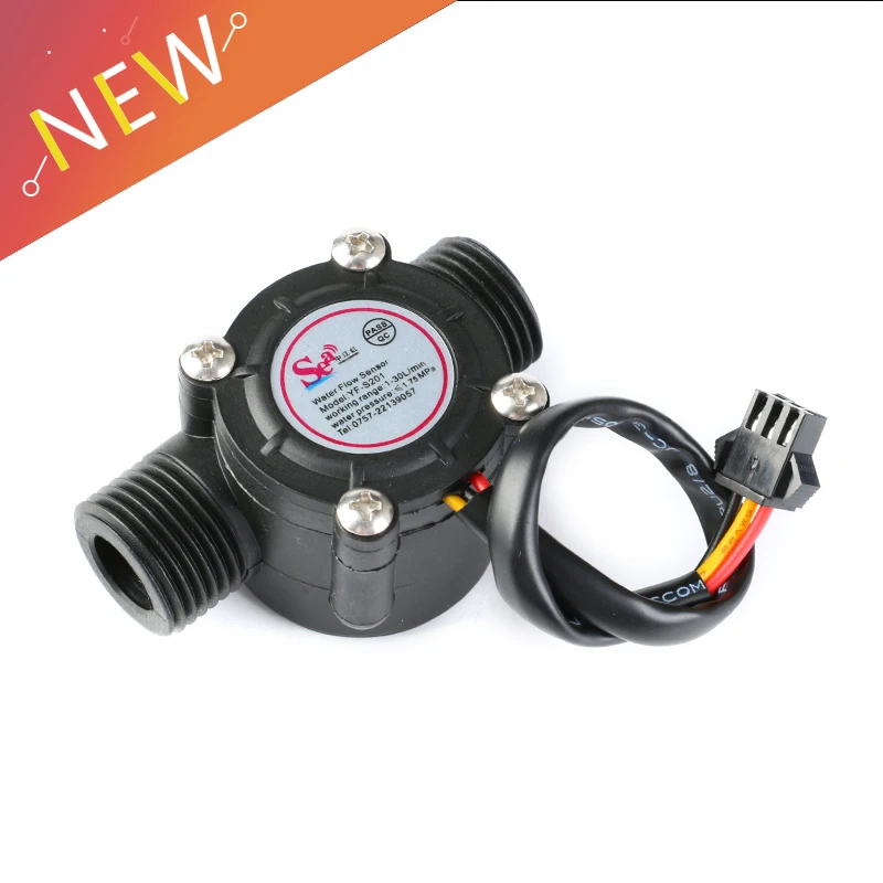 Fluxo de água Sensor Flowmeter, Água Controlador de Medição de Fluxo Dispositivo, YF-S201, 1-30L por Min, 2.0MPa, 1/2\