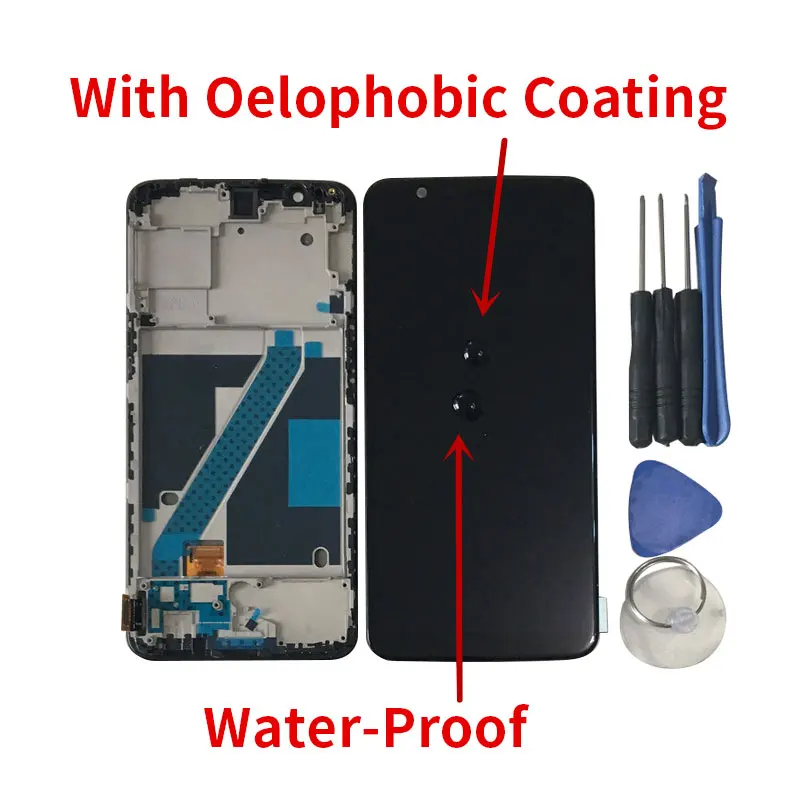Original Supor Amoled M&Sen For Oneplus 5T A5010 LCD Screen Display+Touch Digitizer Frame For Oneplus 5 A5000 Display