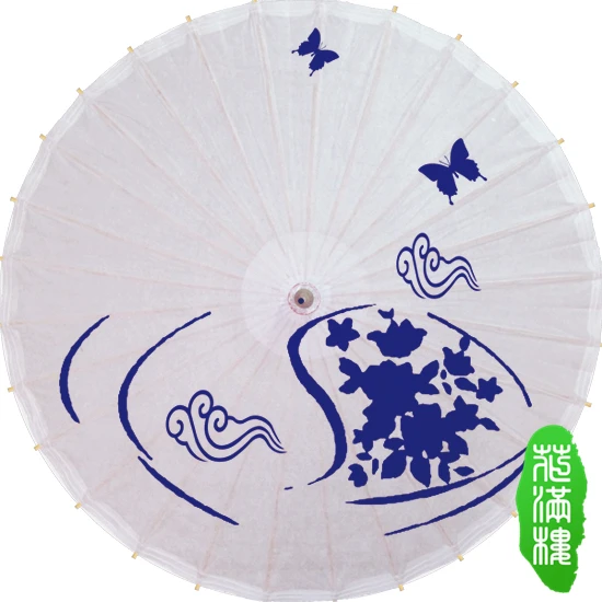 Dia 50CM Blue Butterfly Picture Oilpaper Umbrella Chinese Classical Craft Handmade Parasol Dance Gift Small Umbrella for Child