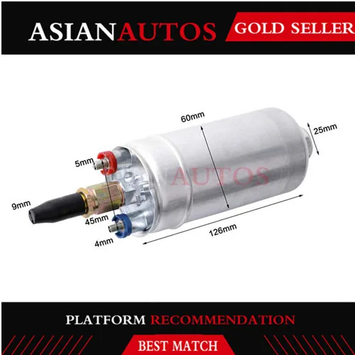 12V 0580254044 Fuel Pump E85 External Inline Fuel Injection Fuel Oil Pump for Golf Audi 100 BMW E30 E36 E46 M3 M5 330i