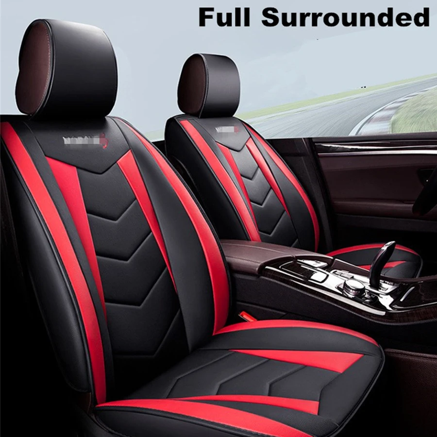 Universal Car Seat Cover Luxury PU Leather Sponge Fabric Cushion Pad Full Surround Breathable