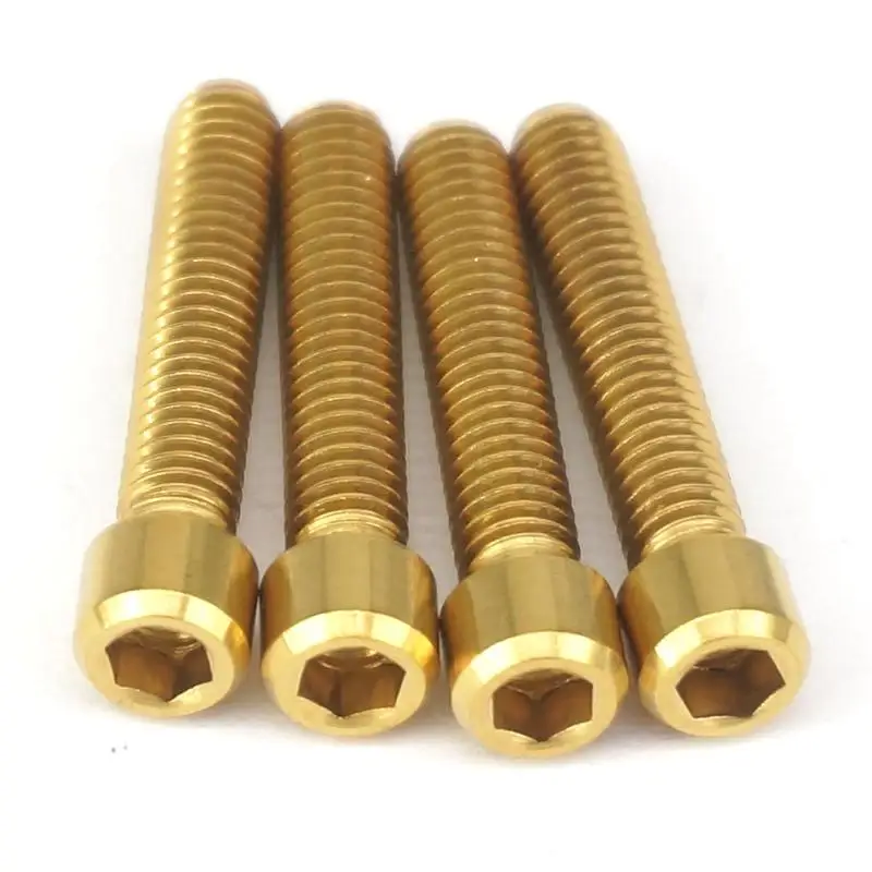 4 PCS M4x20mm Golden GR5 Titanium Bolts Screws For Bike Derailleur