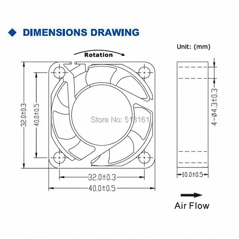 2PCS Gdstime DC 5V 2 Pin 40mm 40x40x10mm 4cm Ball Bearing PC Case Cooling Fan Cooler