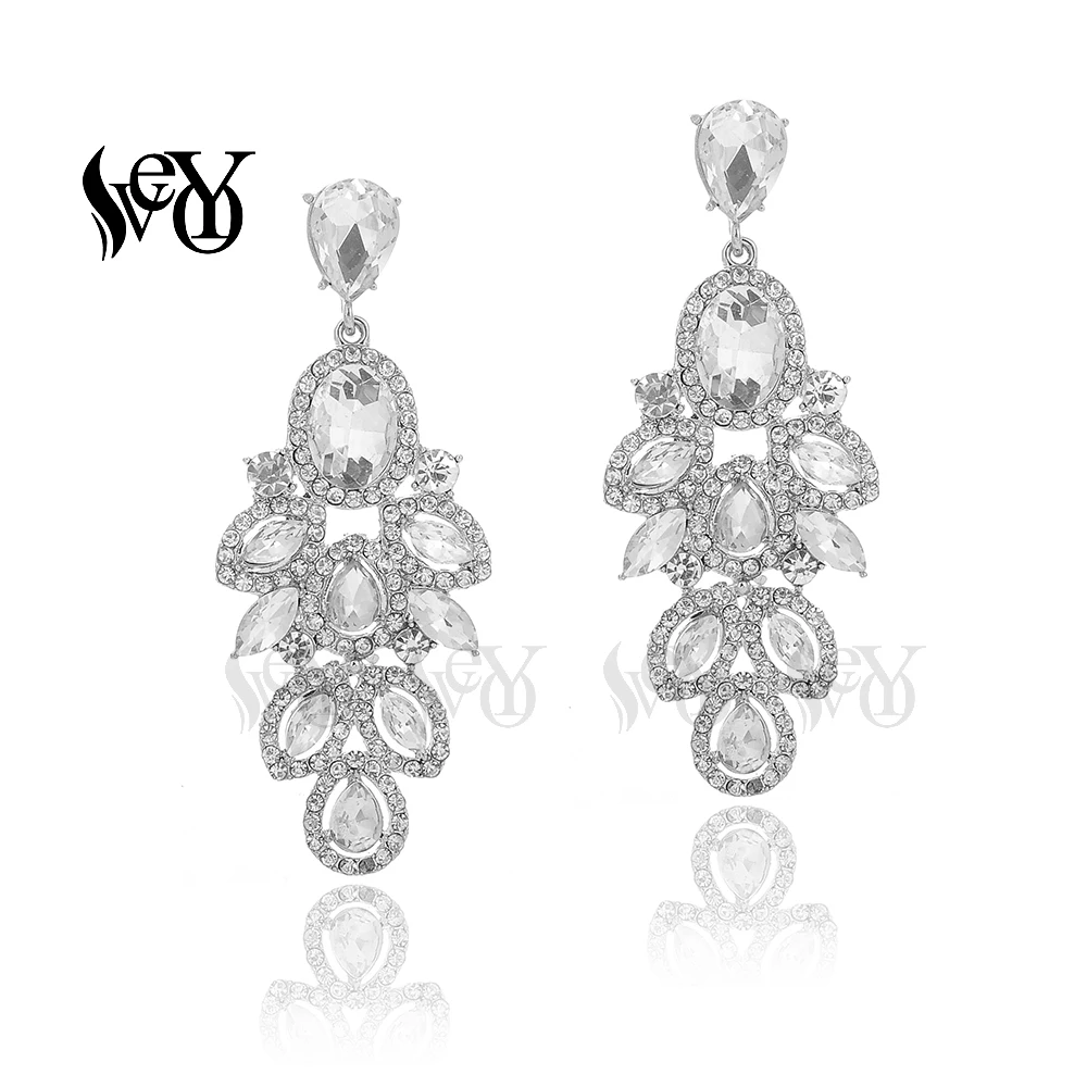 VEYO Luxury Vintage Crystal Drop Earrings for Women AAA Rhinestone Drop Earrings Fashion Jewelry New