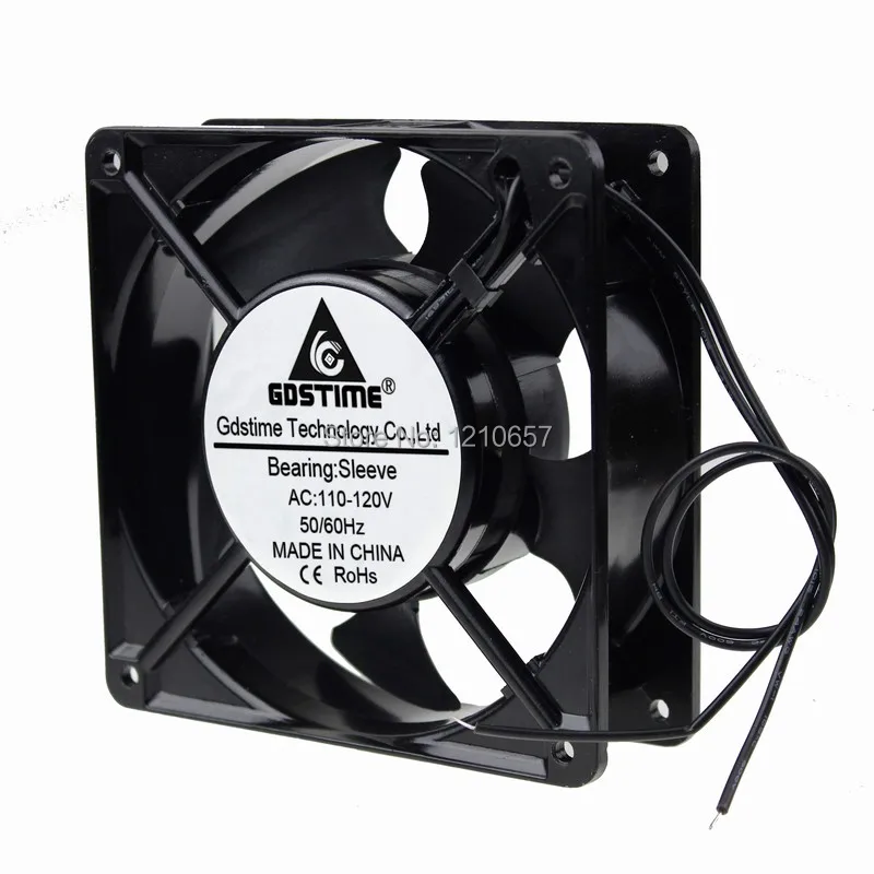 

1pcs Gdstime AC 110V 120V 12cm 12038s 120mm x 120mm x 38mm Brushless Cooling Fan 2 wire Cooler Ventilation Fan