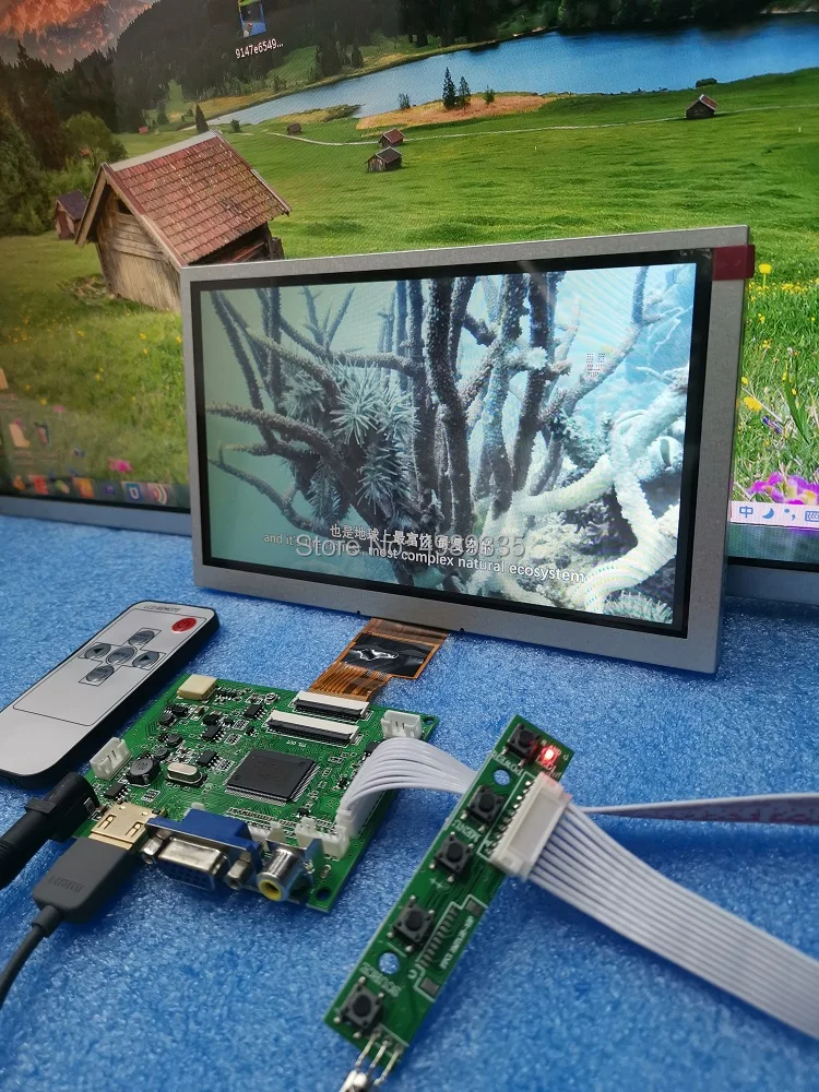 

8-дюймовый ЖК-экран 1024X60 0 ЖК-Дисплей HDMI + VGA + AV плата управления водителем автомобиля