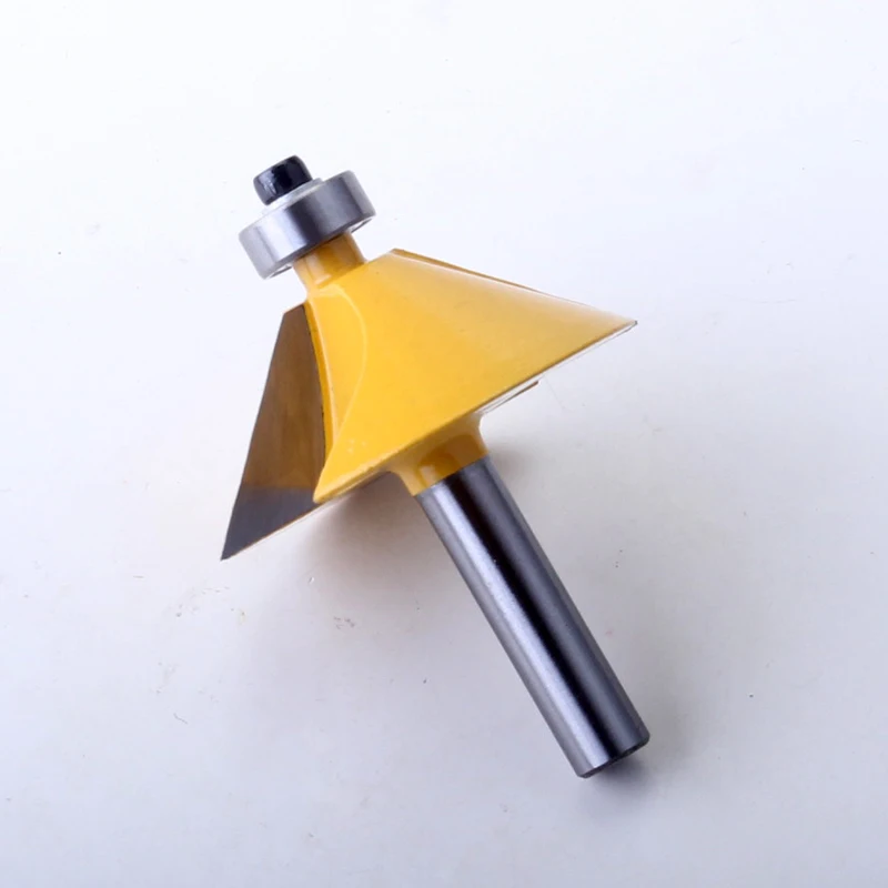1 Buah 8Mm Batang Kualitas Tinggi Besar 45 Derajat Talang & Bevel Edging Router Bit Kayu Alat Pemotong Woodworking Router Bits-Chwjw