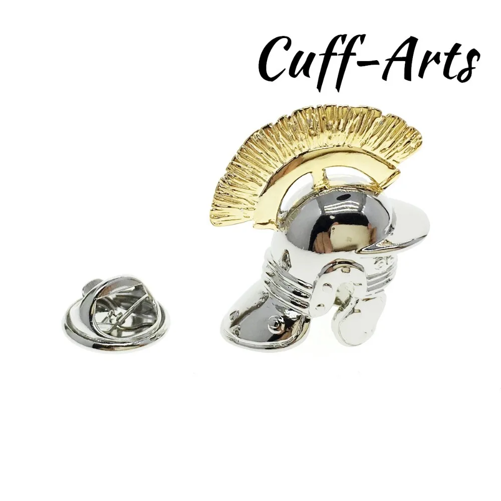 Cuffarts Roman Helmet Lapel Pin Sliver Gold Metal Classic Jewelry Brooch Lapel Pins Suit Culture For Women Men P10084