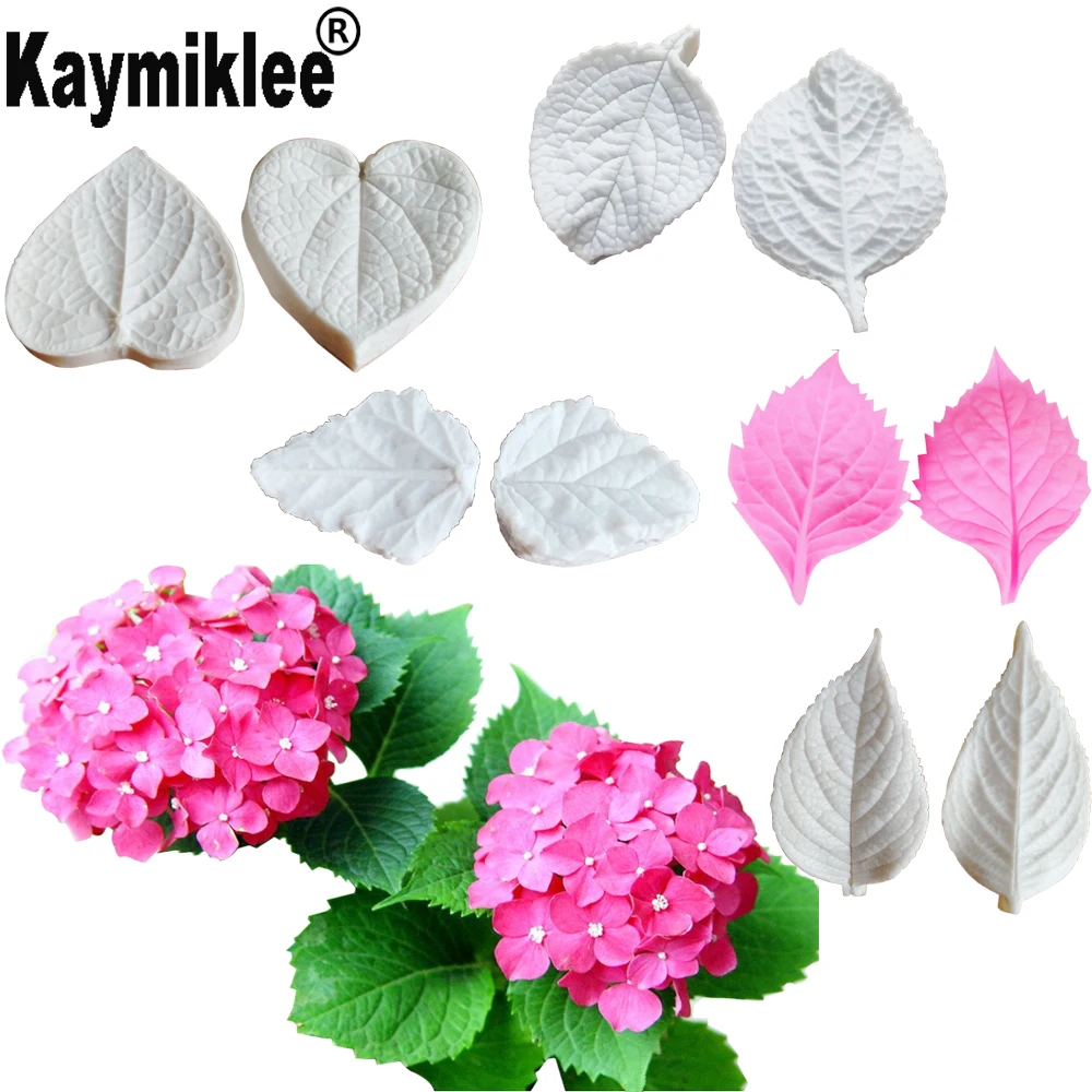 Hydrangea Leaves Petal Veiner Silicone Mold Fondant Mould Cake Decorating Tools Chocolate Gumpaste Mold, Sugarcraft Tools C374