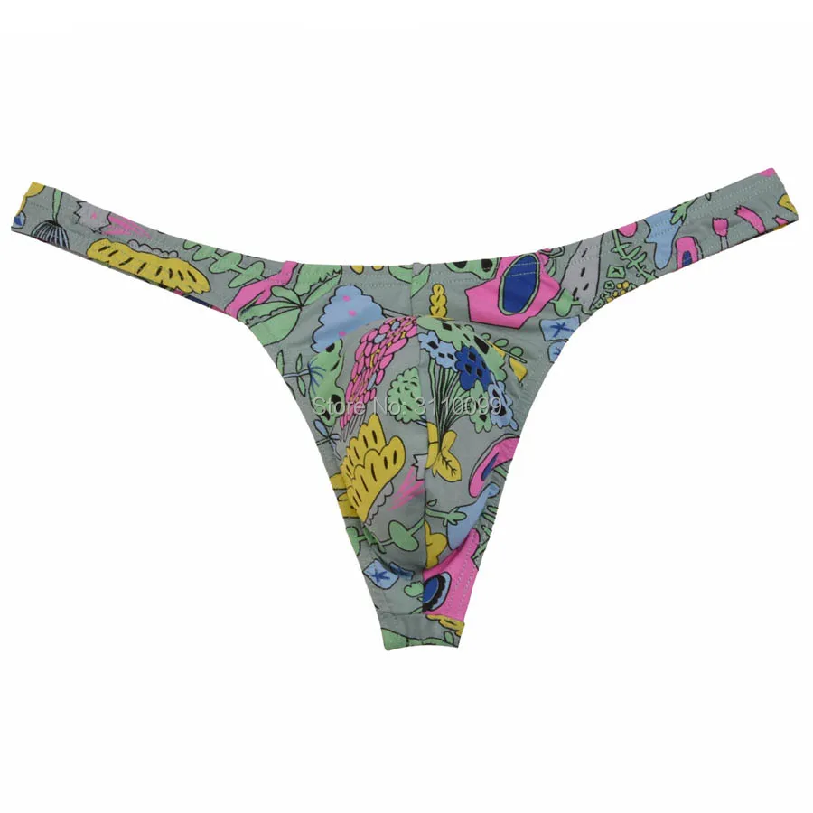 Sexy Flowery Printing Comfy Cotton New Arrival Bikini Men's Thongs&G-Strings Fashion Male Thong Underwear Men Tanga Cool T-Back image 6