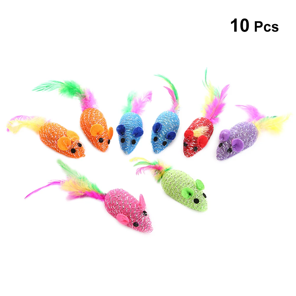 10pcs/set Cute Colorful Lightweight Pet Cat Toys Mice Cat Catcher Pet Supplies Pet Toys Mouse Toys