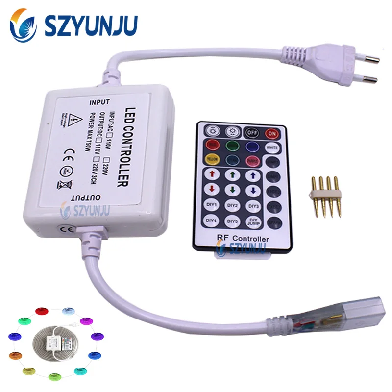 Input AC 220v-240V RF RGB controller 28 Key Remote led controller for high power 5050 220V RGB led strip